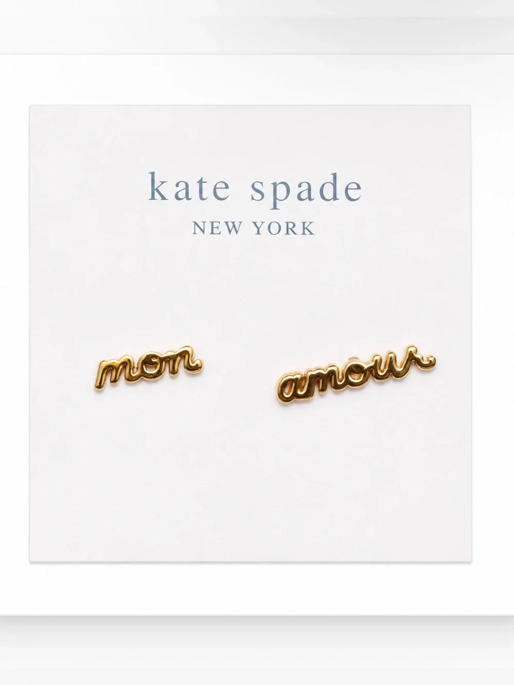 Kate Spade NWT Mon Amour True Love Gold Tone Mismatch Stud Earrings